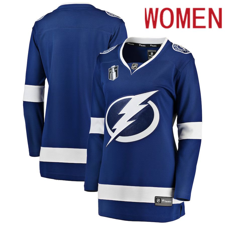 Women Tampa Bay Lightning Fanatics Branded Blue Home Stanley Cup Final Breakaway NHL Jersey->customized nhl jersey->Custom Jersey